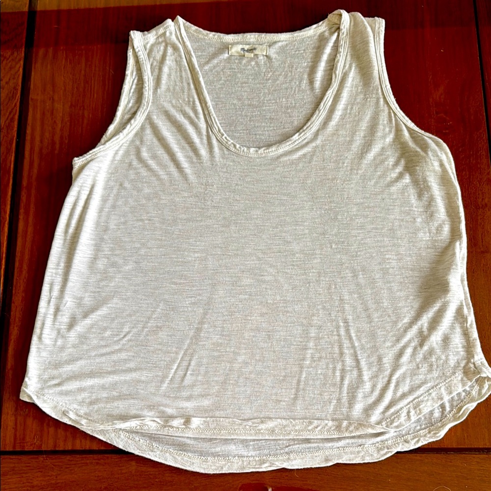 Madewell Cream Sleeveless Relaxed Tank Top